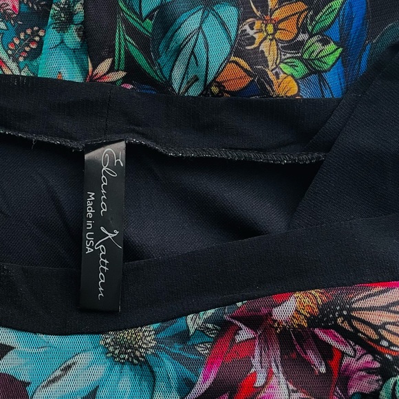 ELENA KATTAN Floral Cold Shoulder mesh Print Tunic Size S - Picture 5 of 8